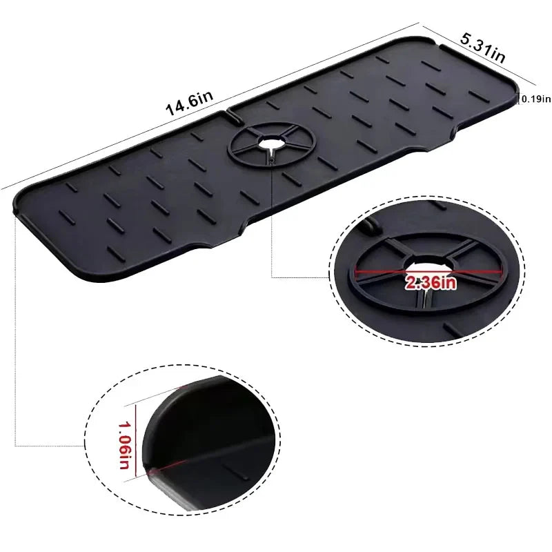 Elegante Silikonmatte für Wasserhahn: Innovativer Spritzschutz für Küche und Bad