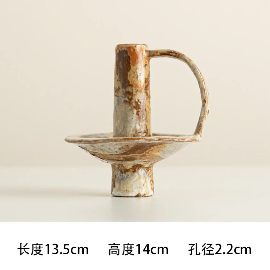 Eleganter Keramik Teelichthalter im Retro-Stil – Zeitlose Dekoration für Wohnräume und Garten