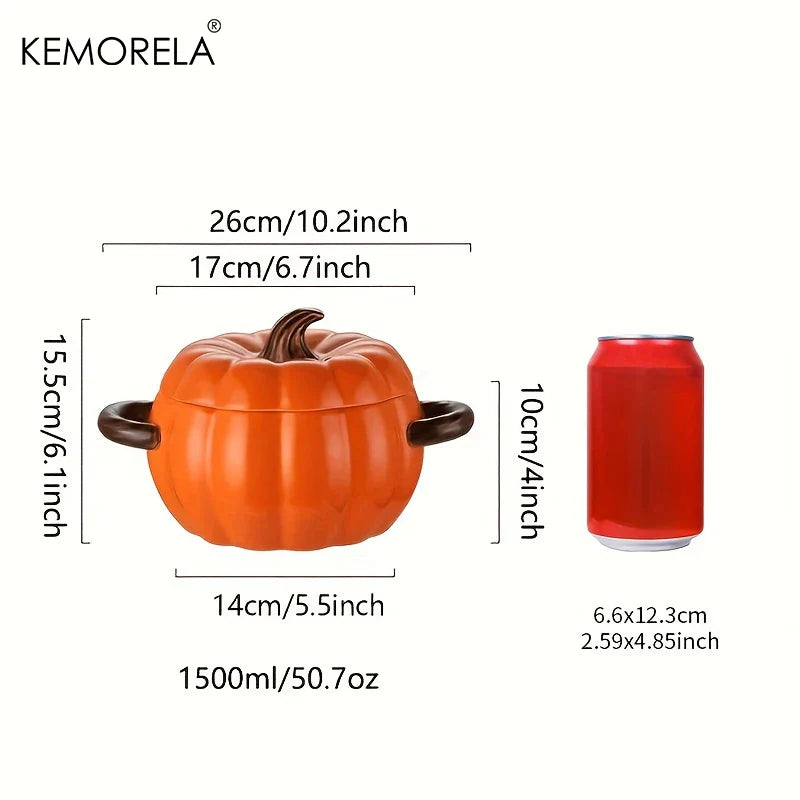 Atheltichub 50OZ Keramischer Kürbis-Bräter – Der perfekte Halloween-Desserttopf! 🎃