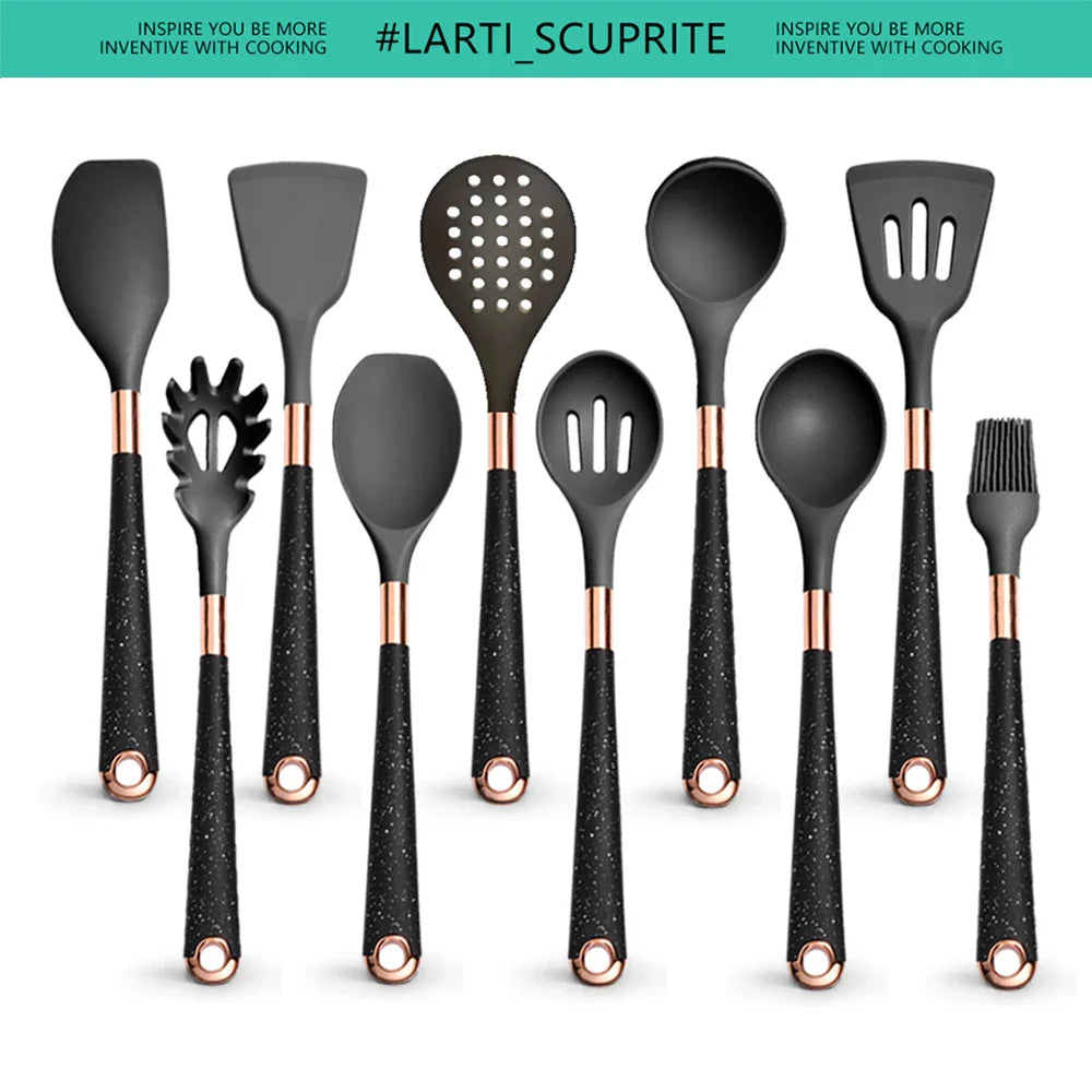 1. Hochwertiges Silikon-Kochutensilien-Set: Eleganz für Ihre Küche  
2. Premium Silikon-Mischlöffel: Stilvolles Kochen neu definiert  
3. Edles Silikon-Kochset: Funktionalität trifft Design  
4. Antihafte Silikonutensilien: Perfektion für kulinarische Mei