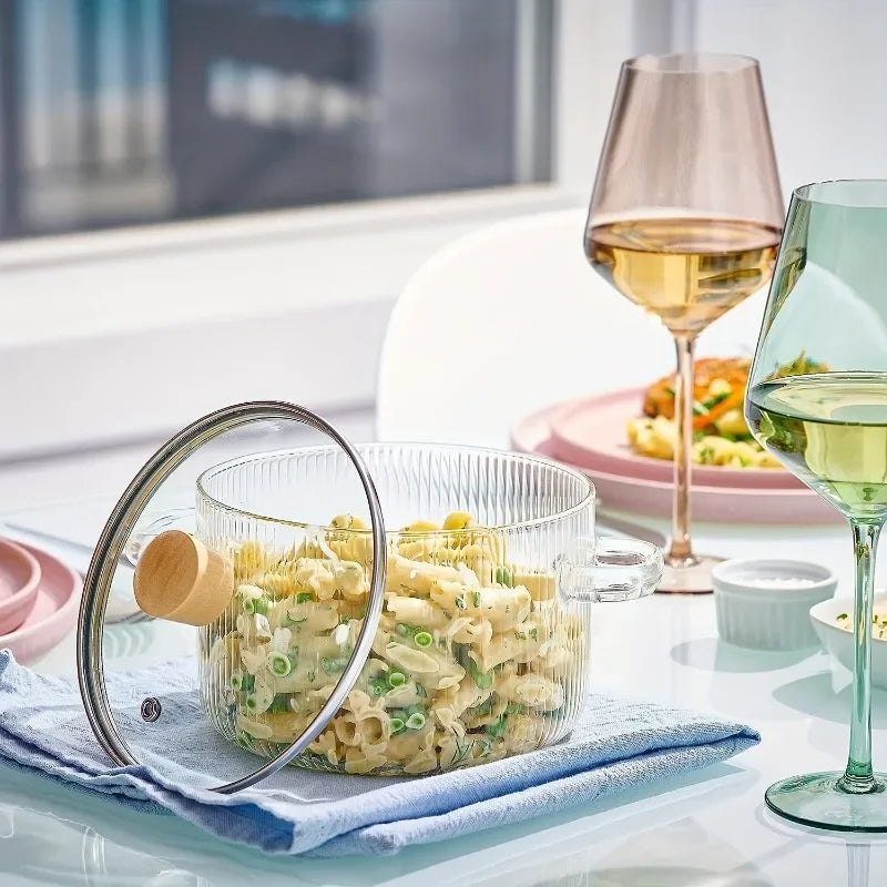 Eleganter Borosilikatglas-Kochtopf 1,6L – Hitzebeständig und Stilvoll