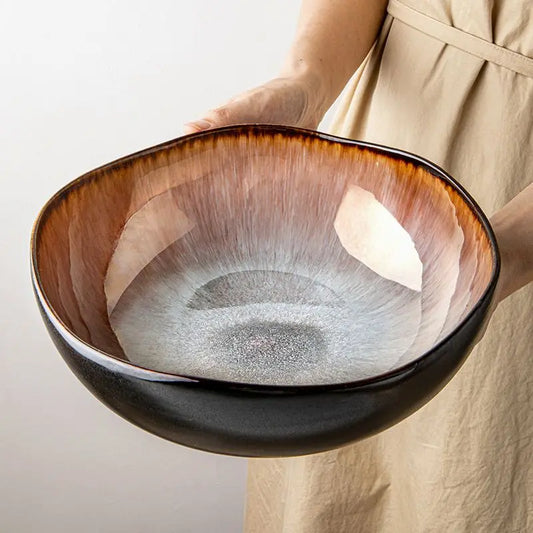 Elegante 24 cm Keramiksuppenschüssel – Ofen-glasiert und mikrowellenfest