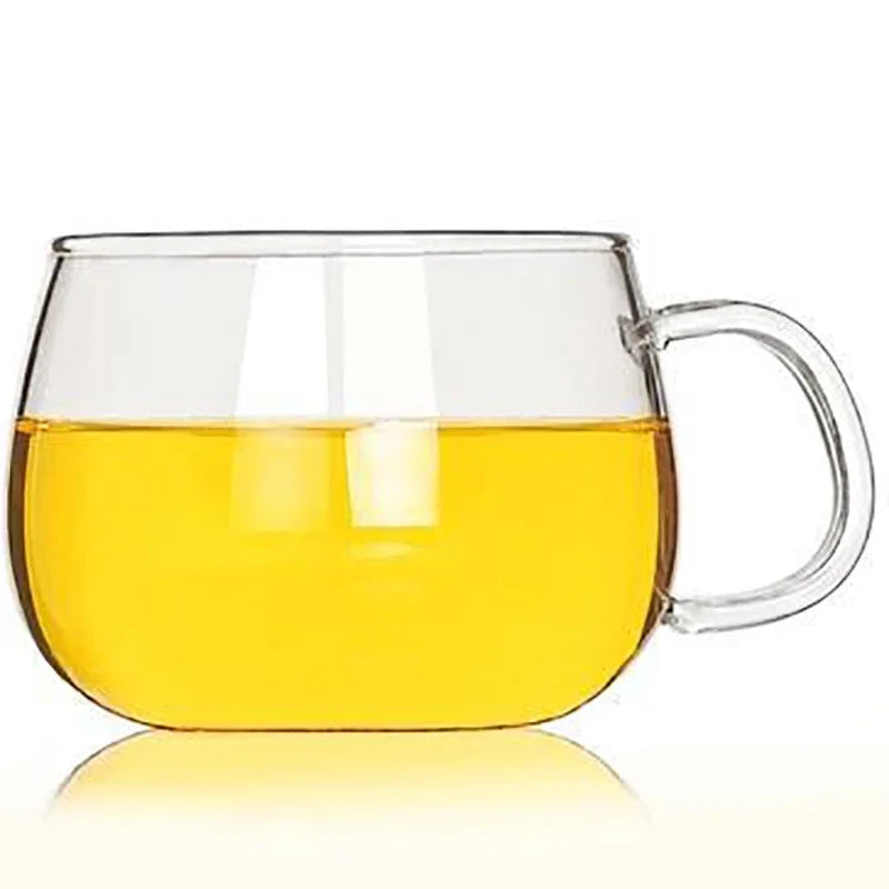 Elegante Borosilikatglas Teetasse mit Sieb und Deckel