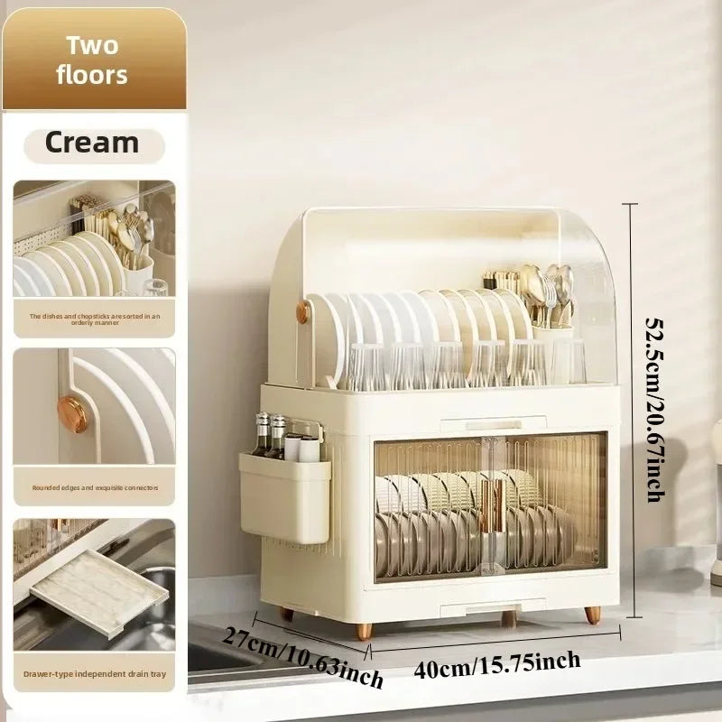 Elegantes Aufbewahrungsregal für Küchen-Geschirr mit Deckel