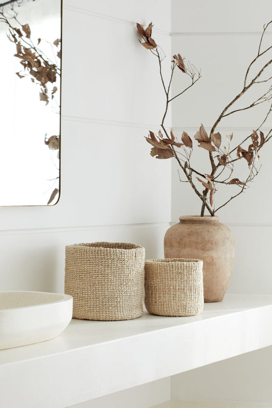 Elegantes Geflecht: Topf-Duo für stilvolle Akzente