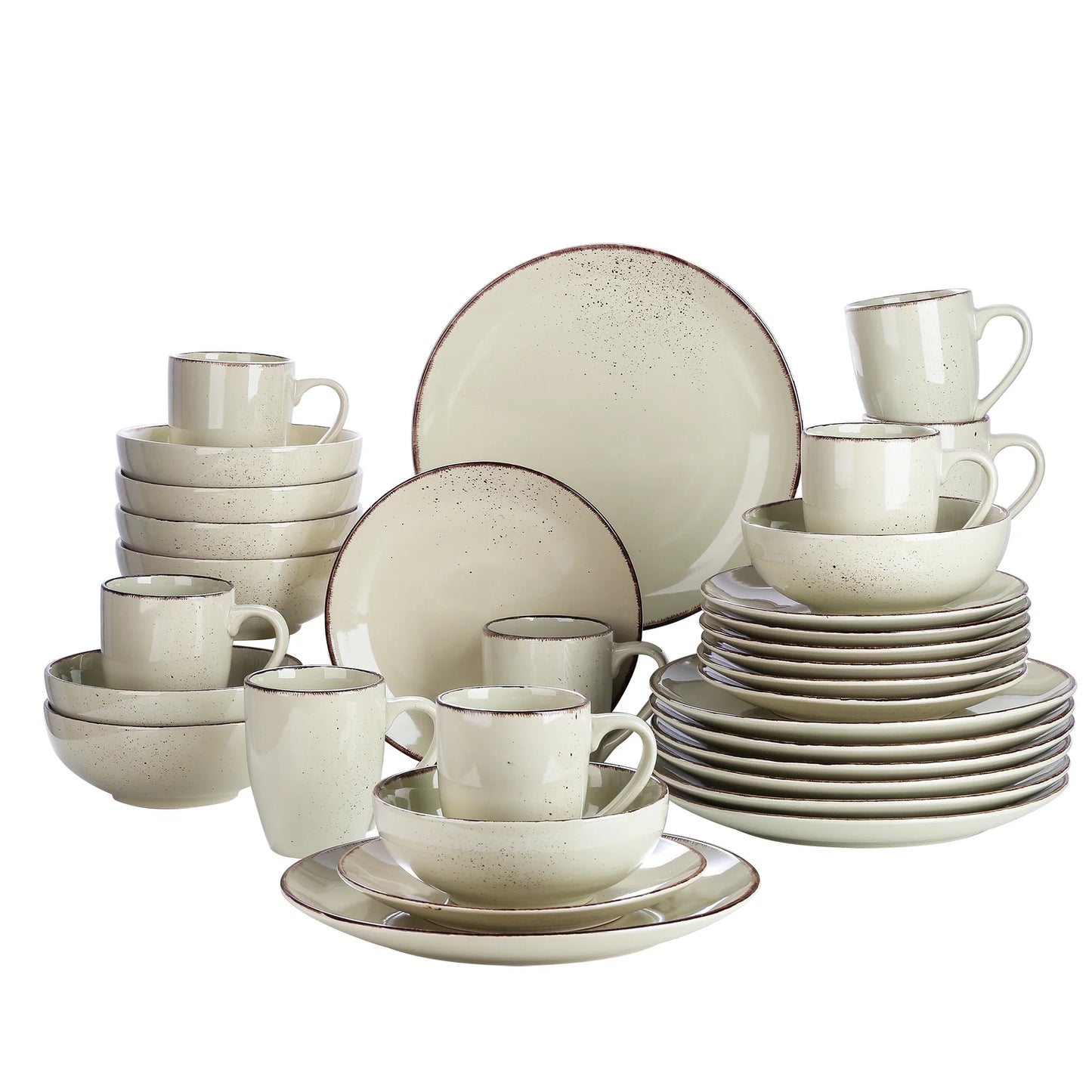 MALACASA NAVIA: Elegantes 12-teiliges Keramikgeschirr-Set für stilvolles Dining
