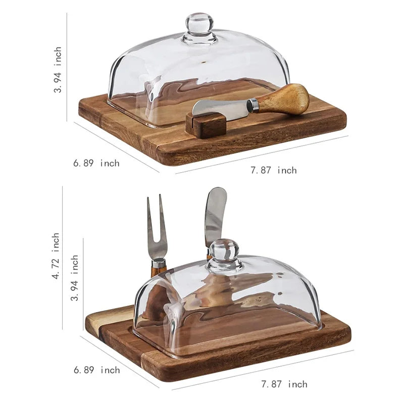 Elegantes Acacia Holz Buttergeschirr Set
