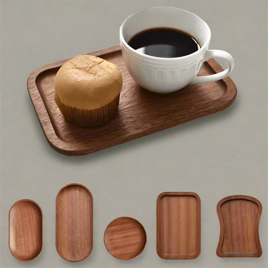 Eleganter Beistellteller aus Akazienholz