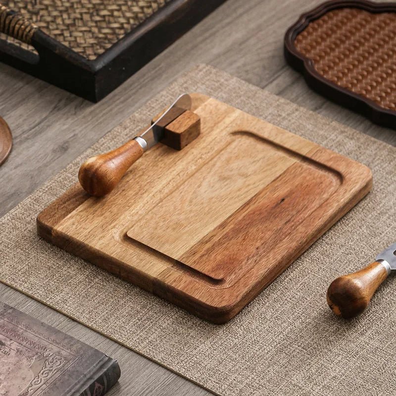 Elegantes Acacia Holz Buttergeschirr Set