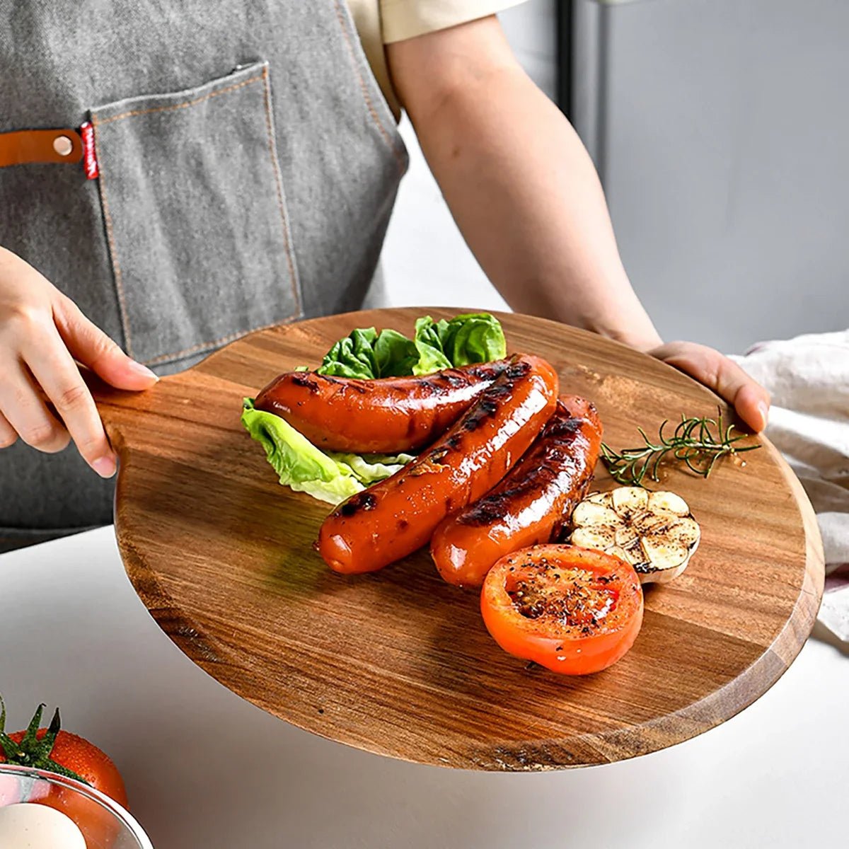 Exquisites Akazienholz Pizza-Brett: Kulinarische Eleganz für Feinschmecker