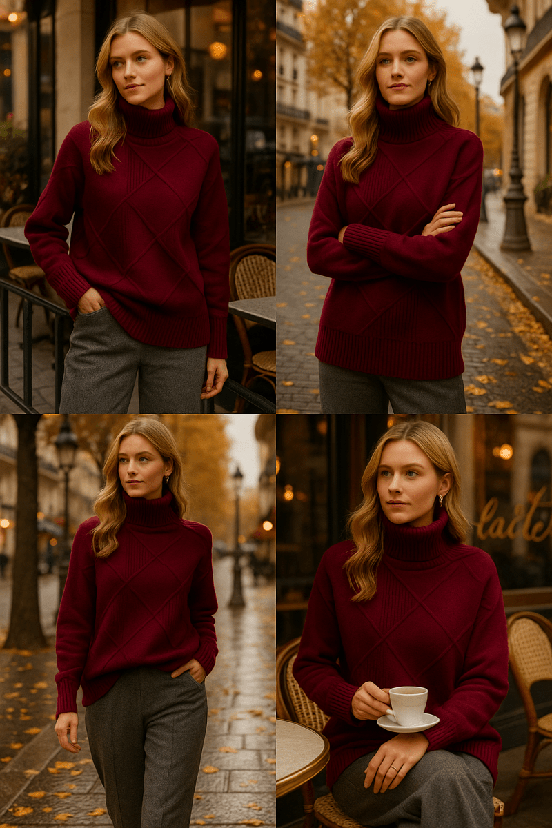 Ameline | Eleganter Strickpullover mit Stehkragen