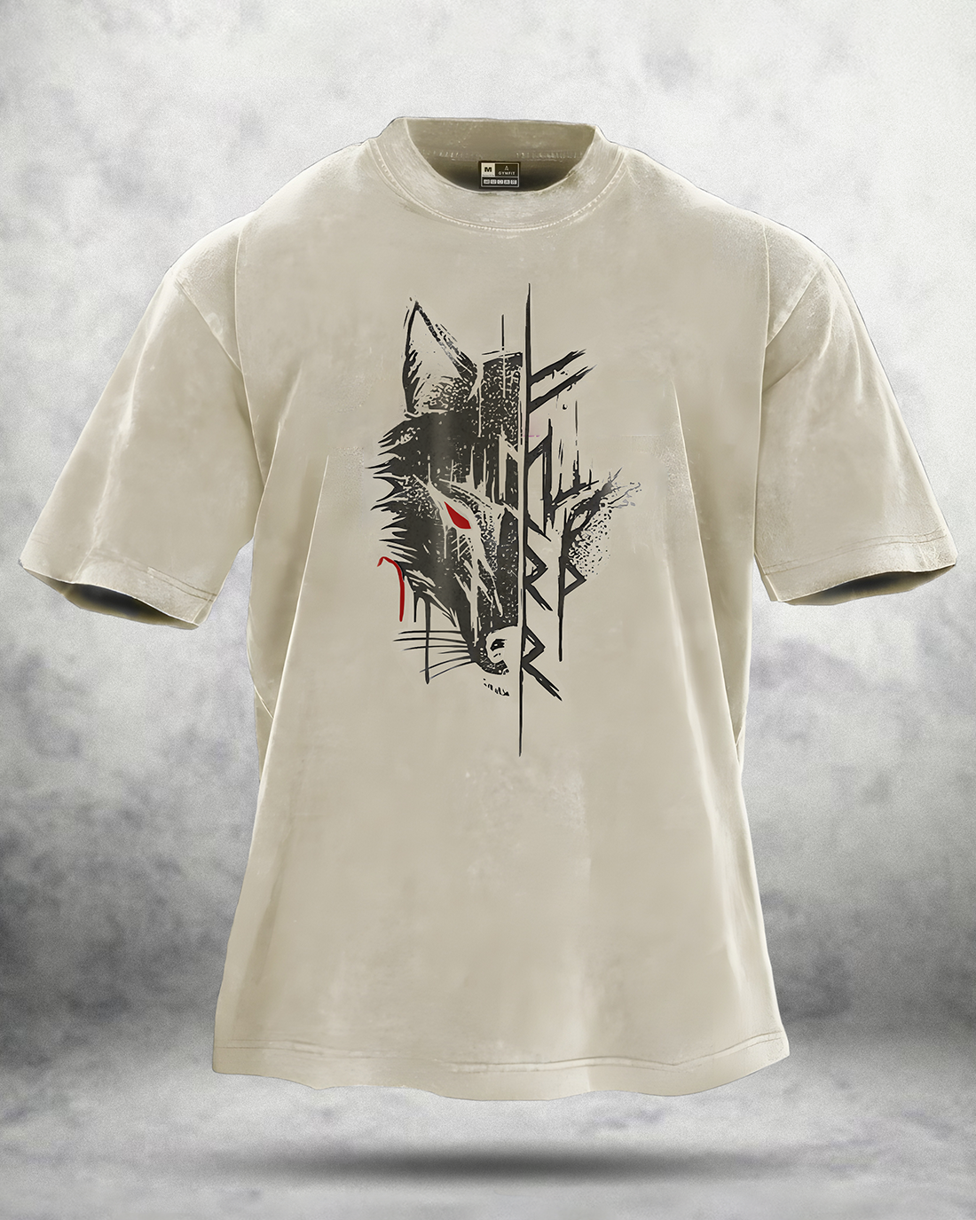 WOLF RED EYE: Vintage-Style T-Shirt
