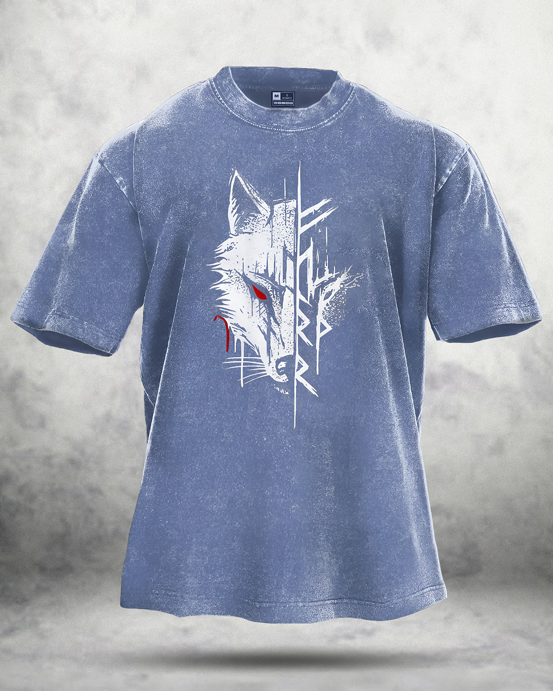 WOLF RED EYE: Vintage-Style T-Shirt