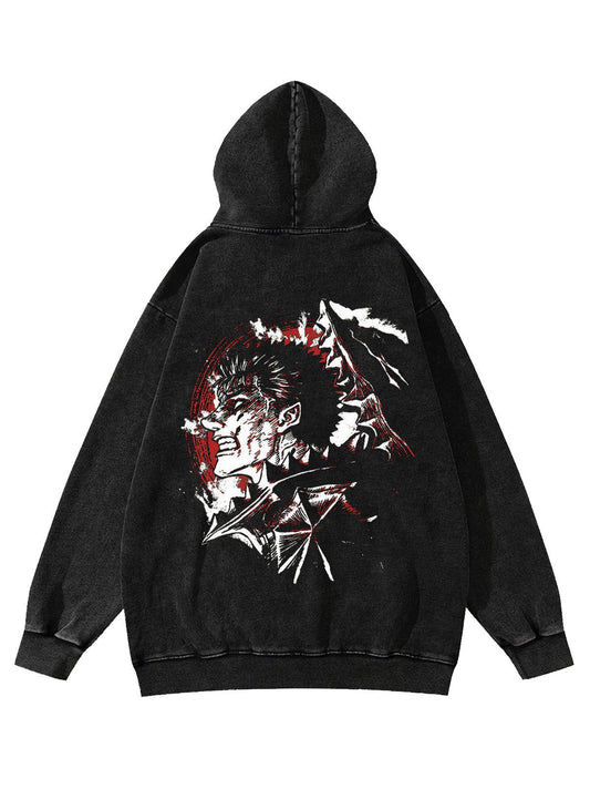 Berserk Guts Vintage Hoodie: Legendärer Stil trifft auf Retro-Charme