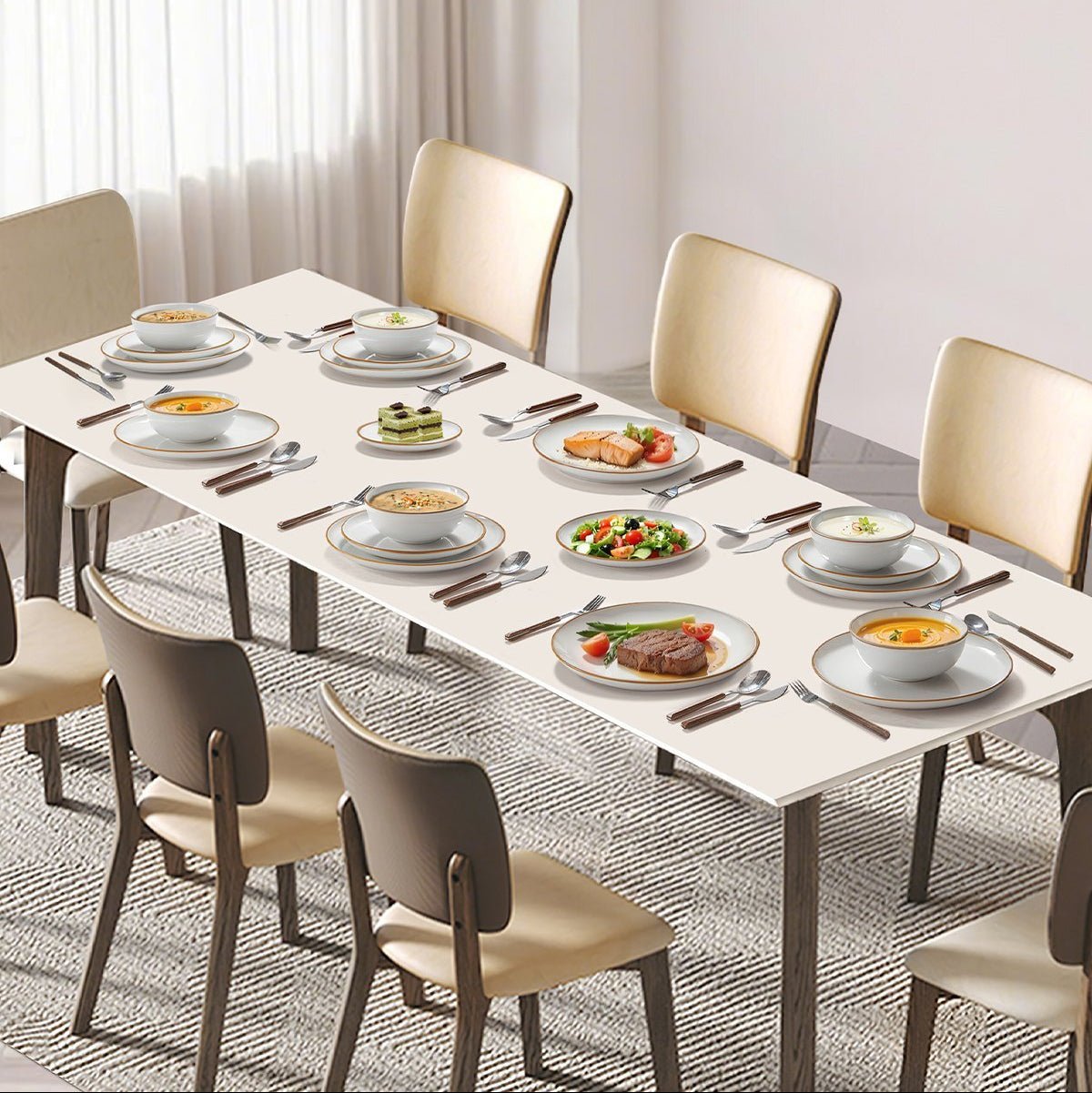 Elegantes Keramisches Geschirrset mit Goldakzenten