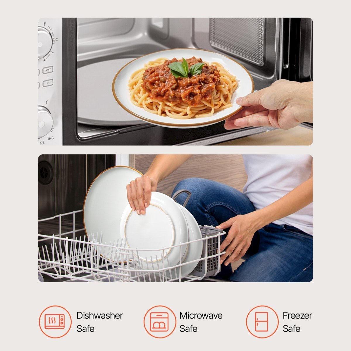 Elegantes Keramisches Geschirrset mit Goldakzenten