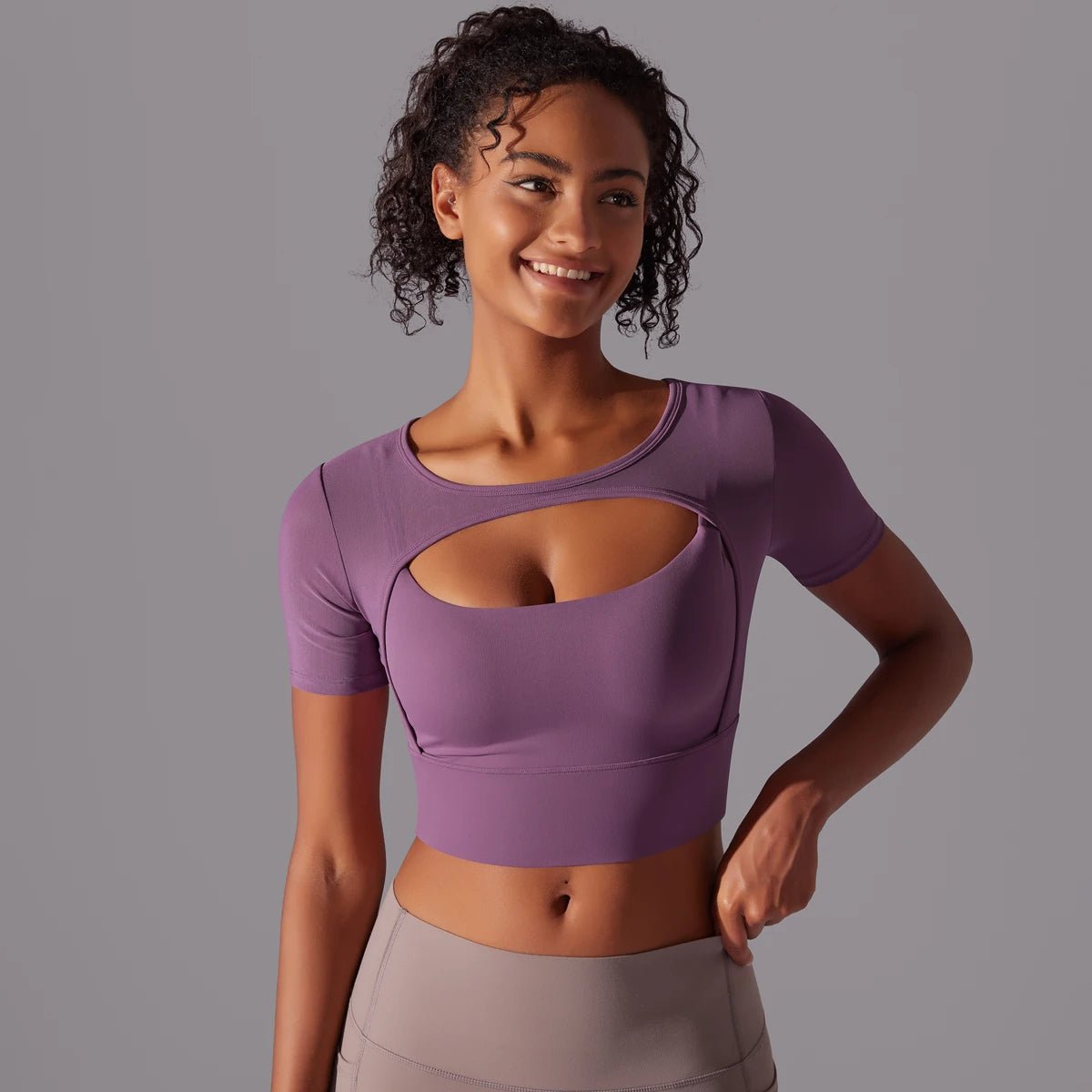 Crop mesh sport top