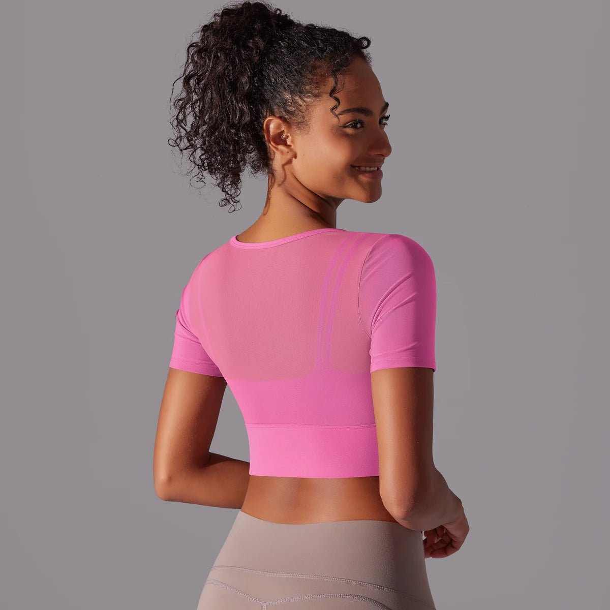Crop mesh sport top