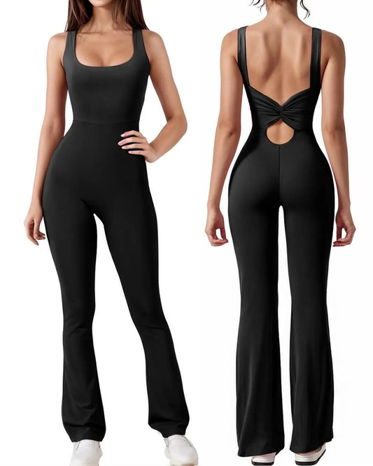 Flare-Jumpsuit mit Korsett-Rücken