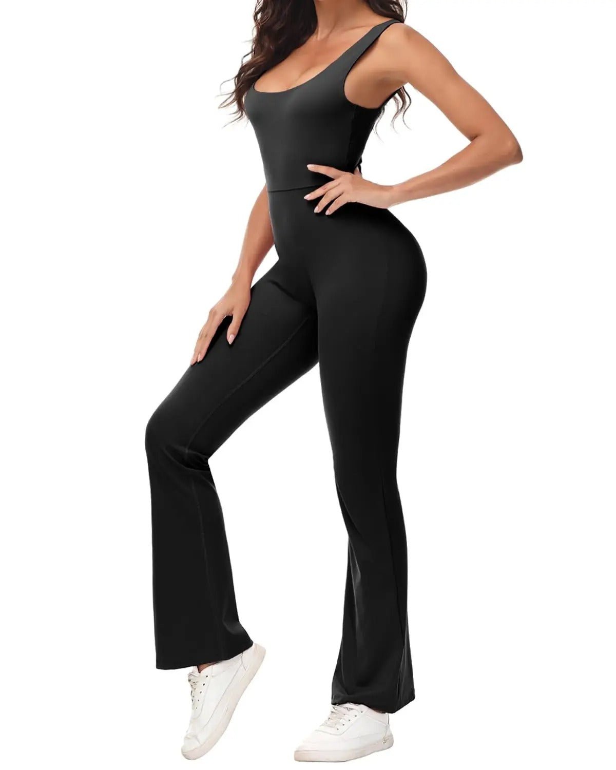 Flare-Jumpsuit mit Korsett-Rücken