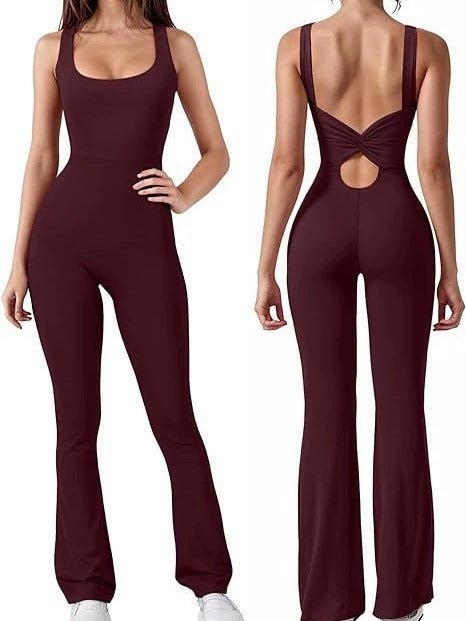 Flare-Jumpsuit mit Korsett-Rücken