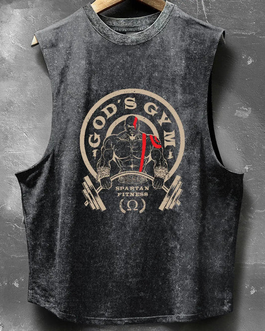 AthelticHub: GOD'S GYM - Vintage Ärmelloses Tanktop