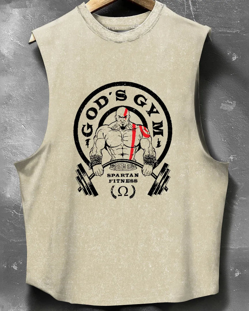 AthelticHub: GOD'S GYM - Vintage Ärmelloses Tanktop