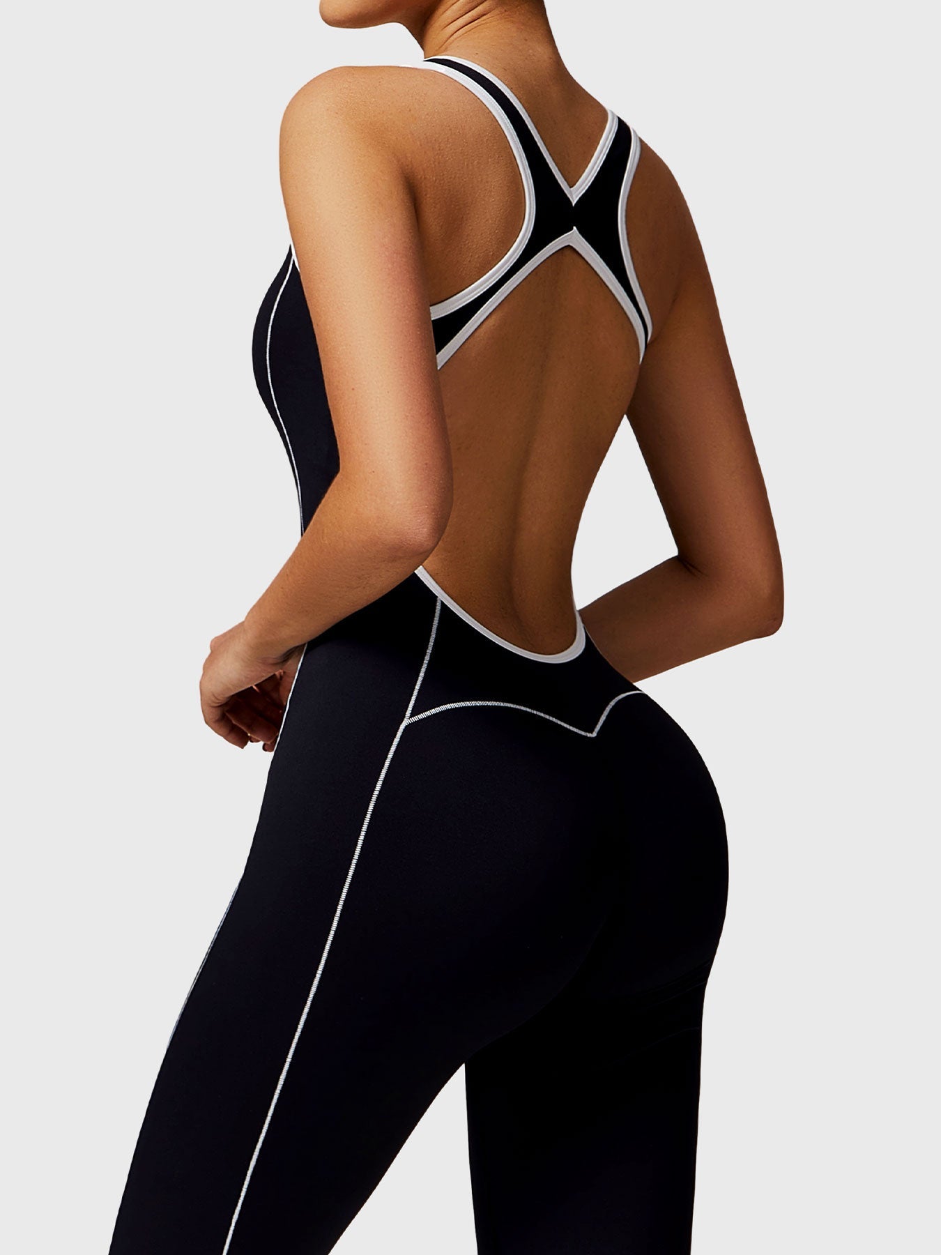 Ironfit Antonia Kontrast-Flare-Jumpsuit