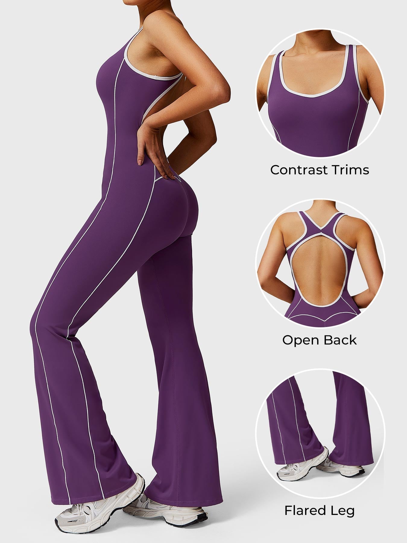 Ironfit Antonia Kontrast-Flare-Jumpsuit
