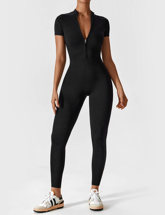 Ironfit Kurz-Jumpsuit mit Reißverschluss