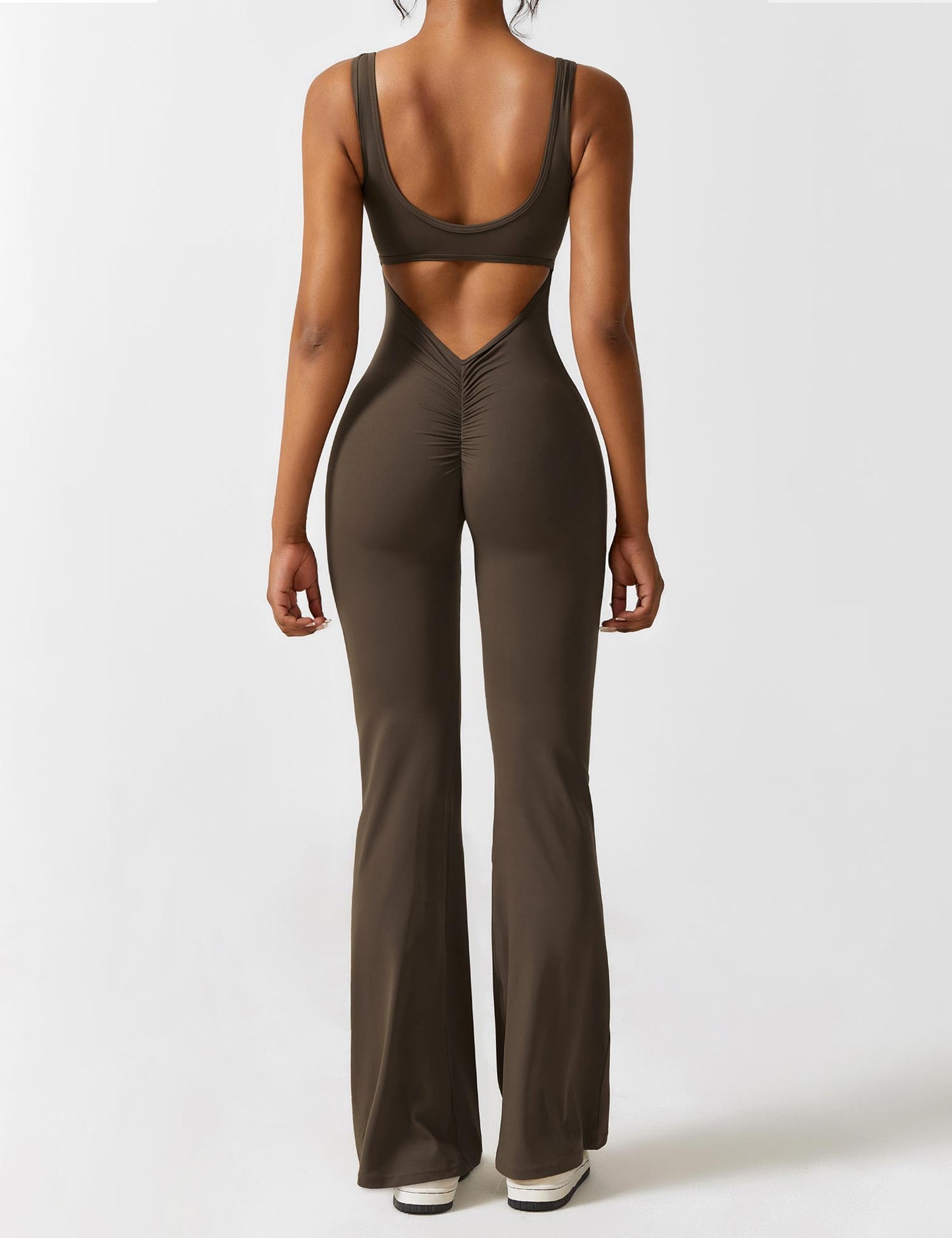 Ironfit Jumpsuit mit V-Rücken und Schlaghose