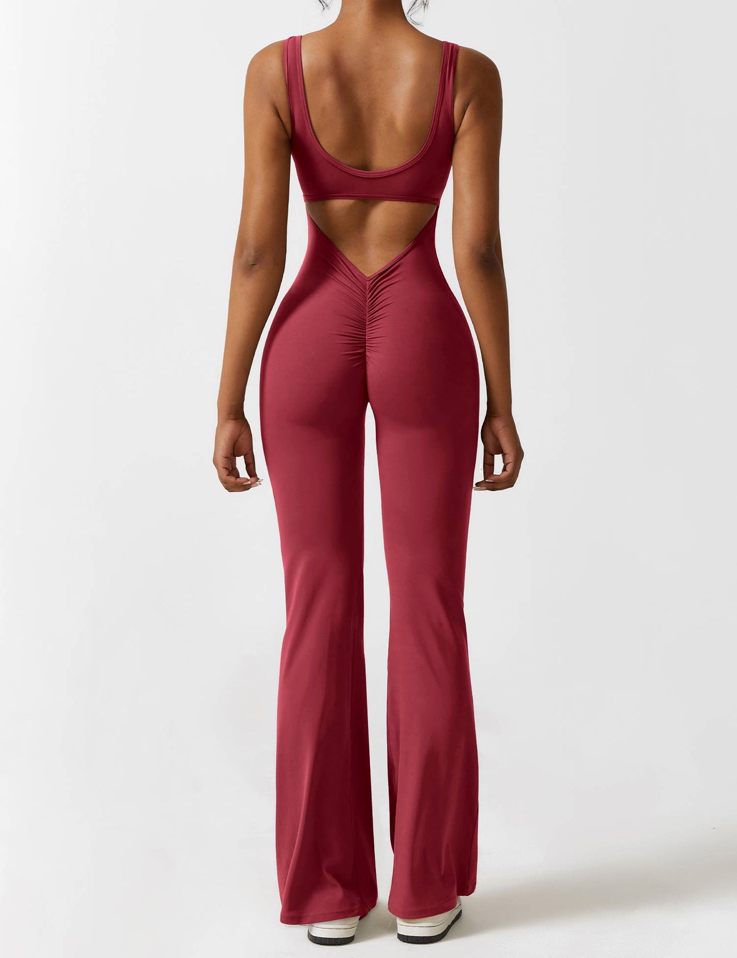Ironfit Jumpsuit mit V-Rücken und Schlaghose