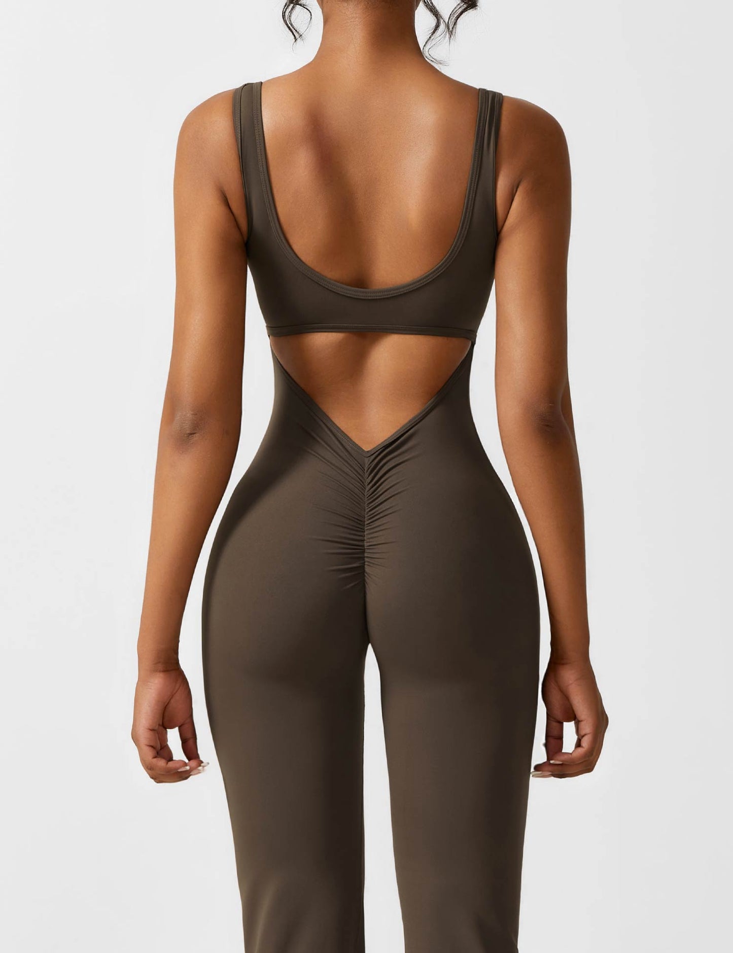 Ironfit Jumpsuit mit V-Rücken und Schlaghose