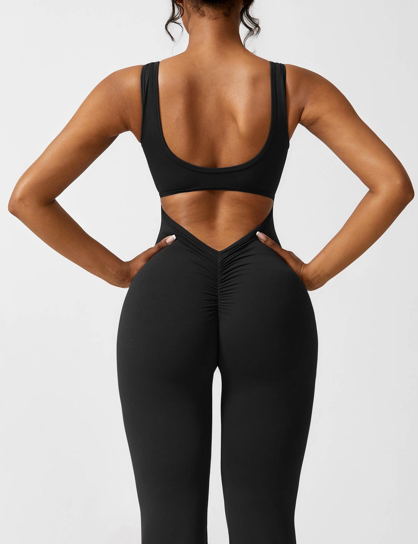 Ironfit Jumpsuit mit V-Rücken und Schlaghose