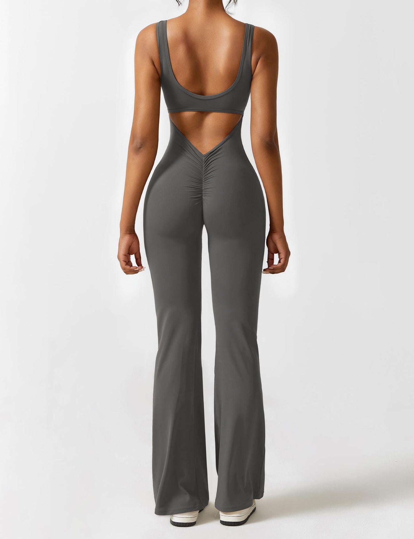 Ironfit Jumpsuit mit V-Rücken und Schlaghose