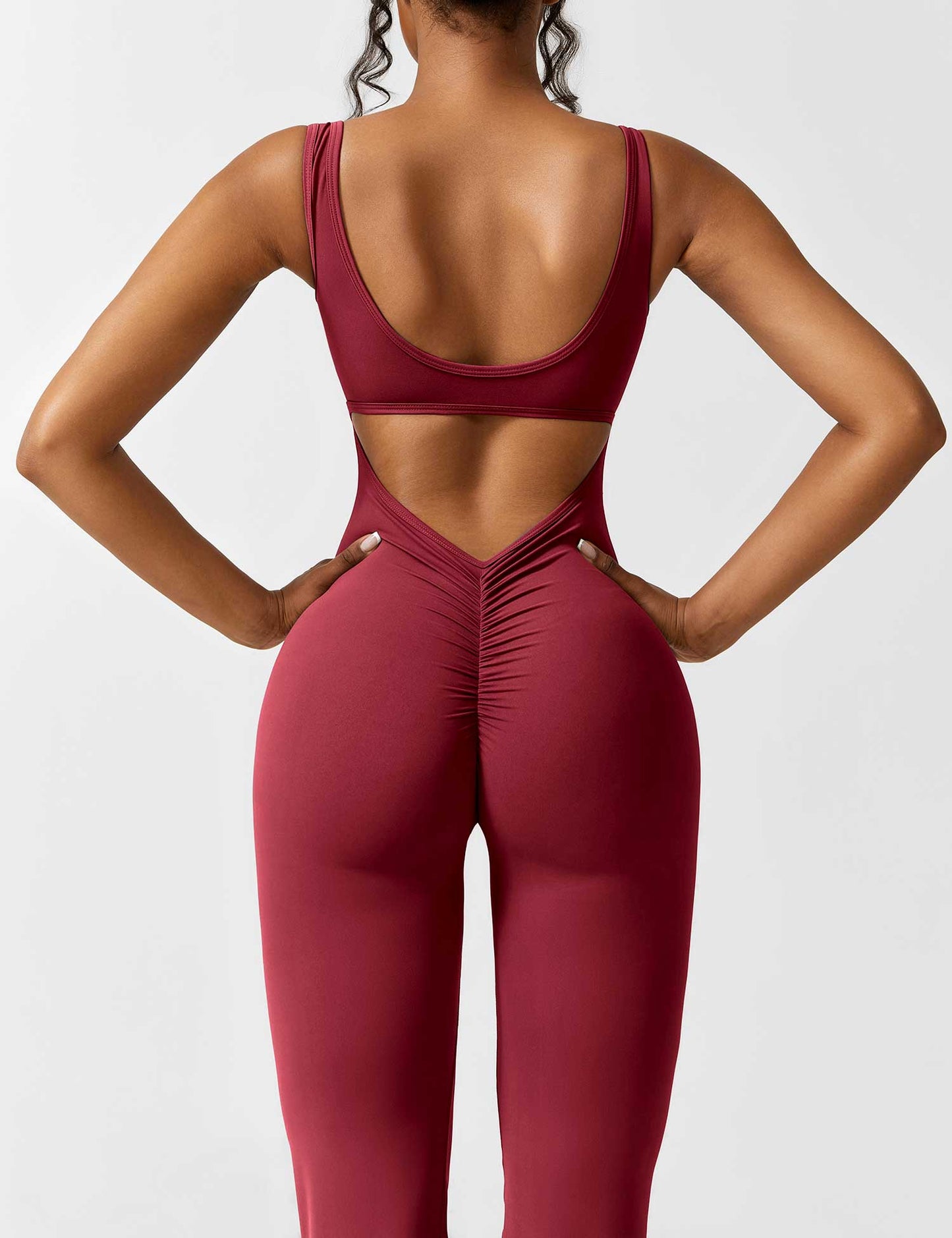 Ironfit Jumpsuit mit V-Rücken und Schlaghose