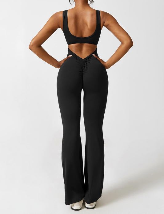 Ironfit Jumpsuit mit V-Rücken und Schlaghose
