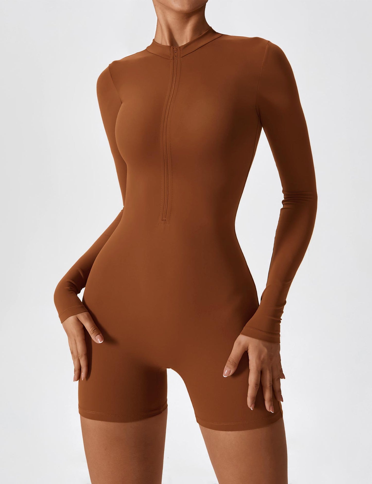 Ironfit Langarm-Jumpsuit mit Reißverschluss
