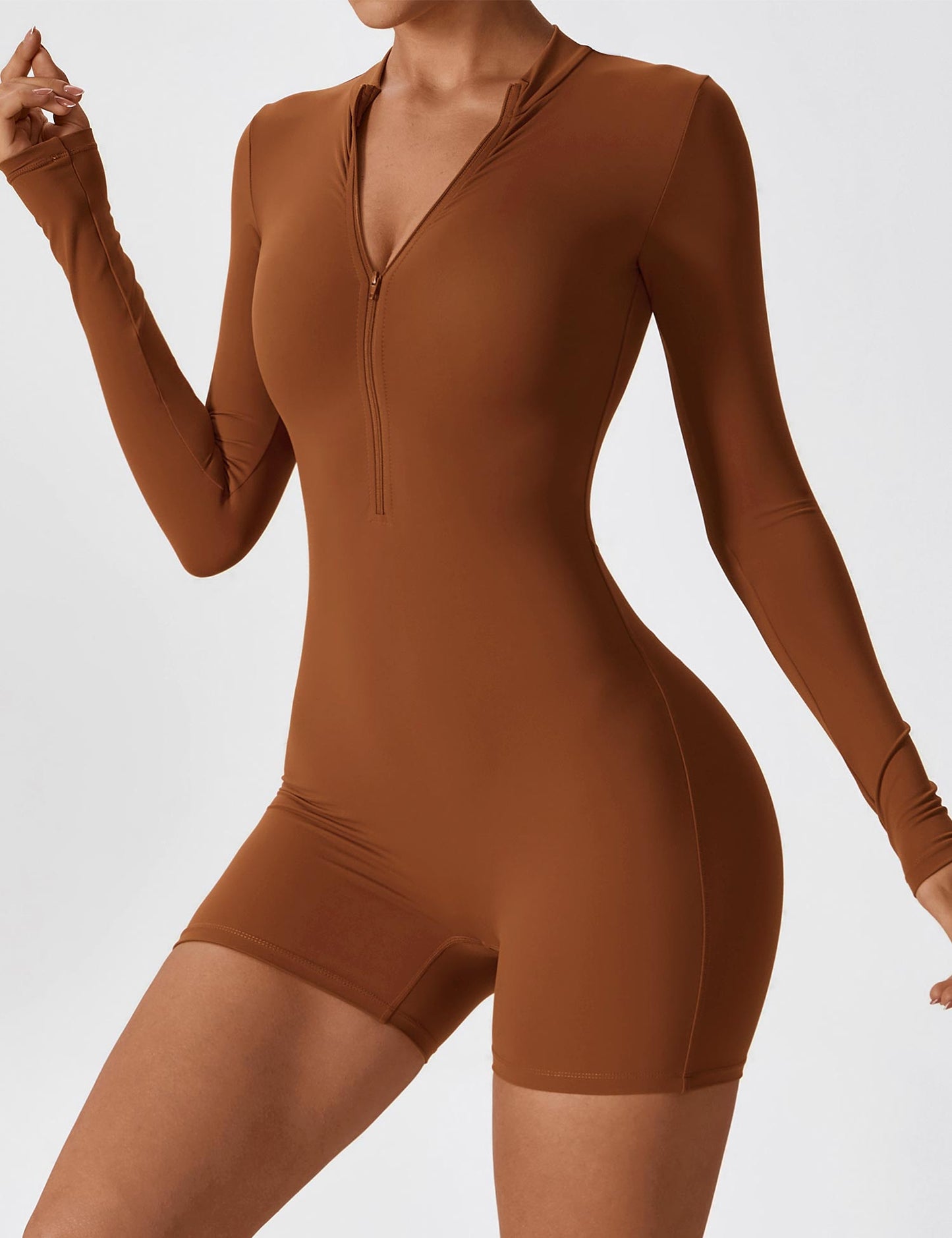 Ironfit Langarm-Jumpsuit mit Reißverschluss