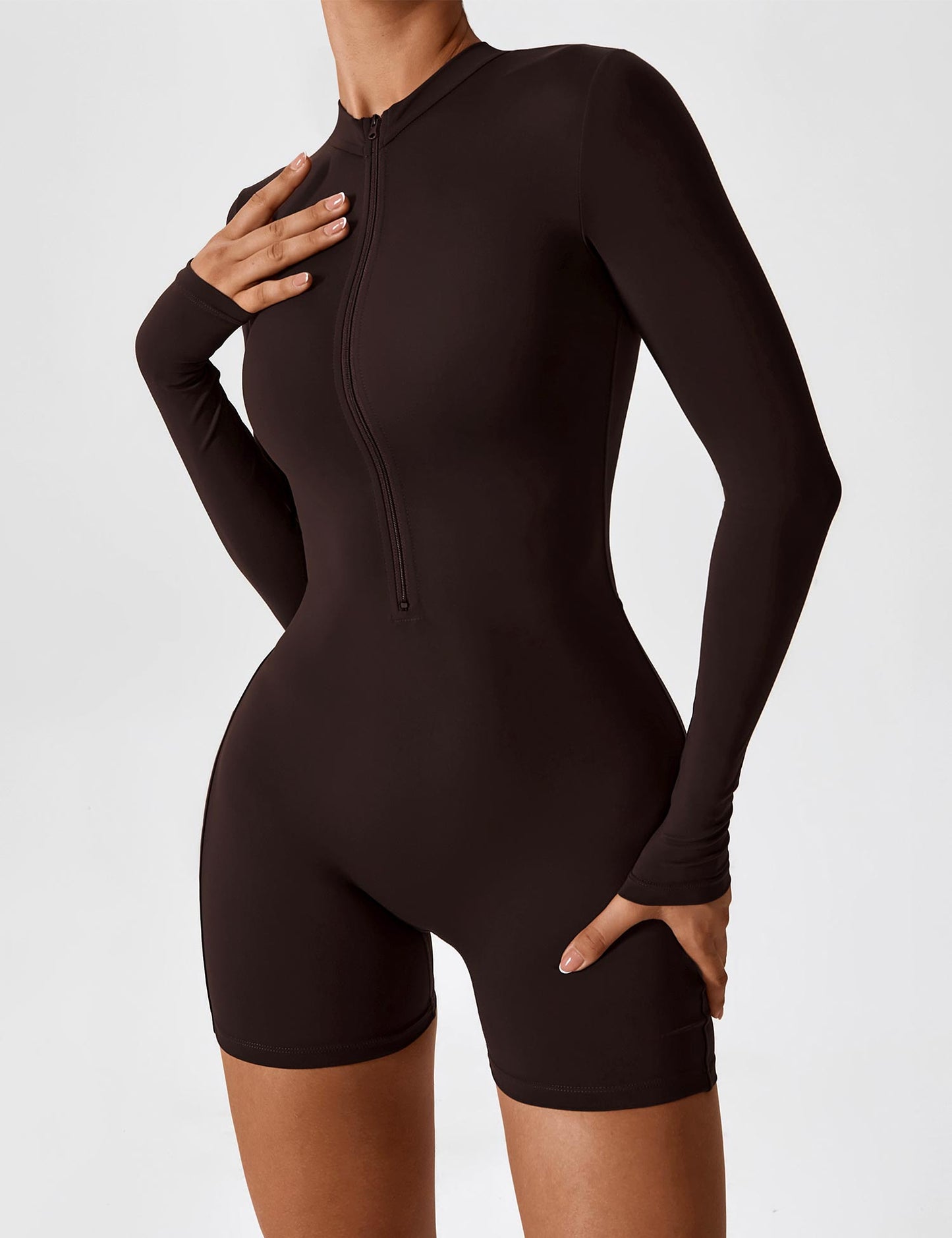 Ironfit Langarm-Jumpsuit mit Reißverschluss
