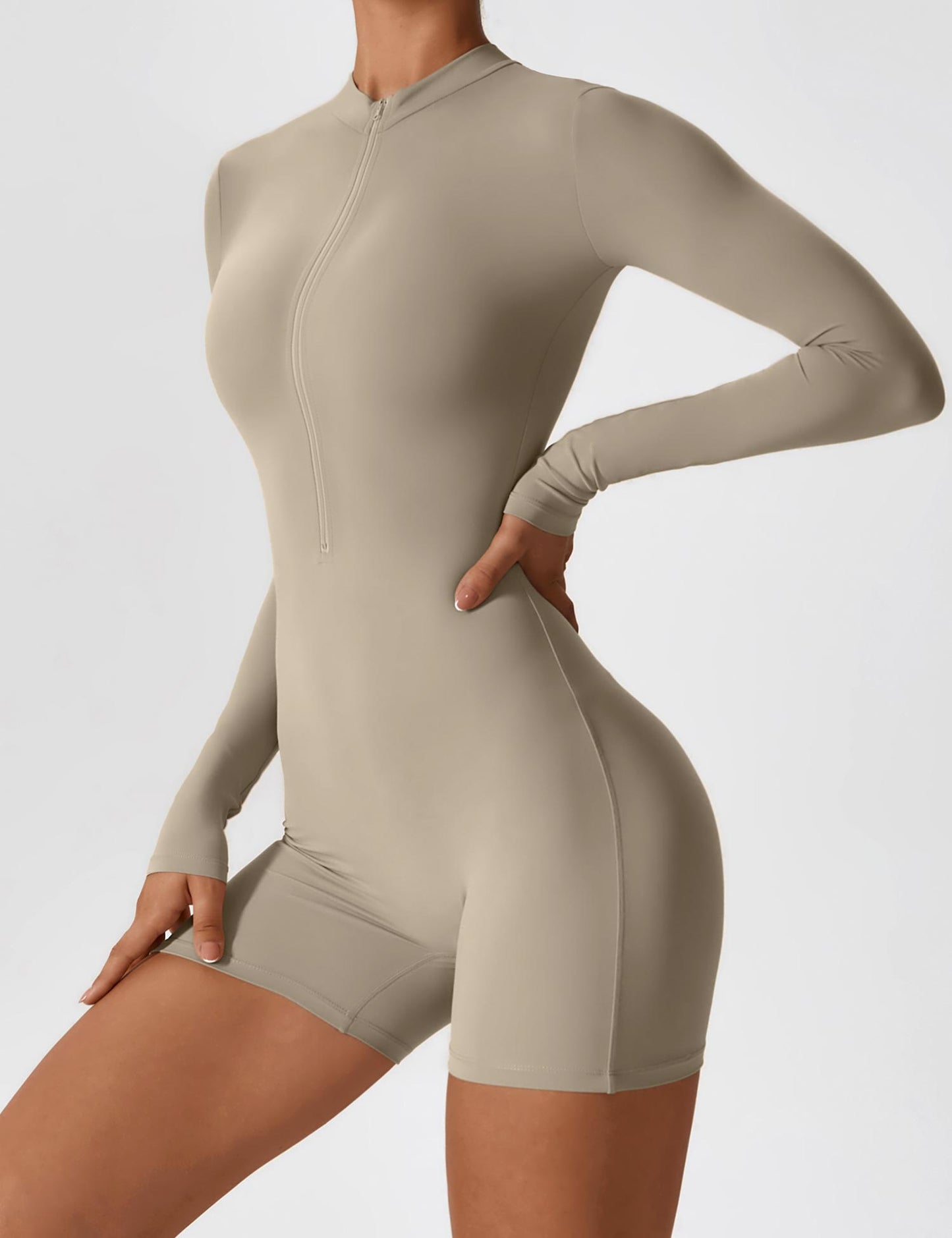 Ironfit Langarm-Jumpsuit mit Reißverschluss