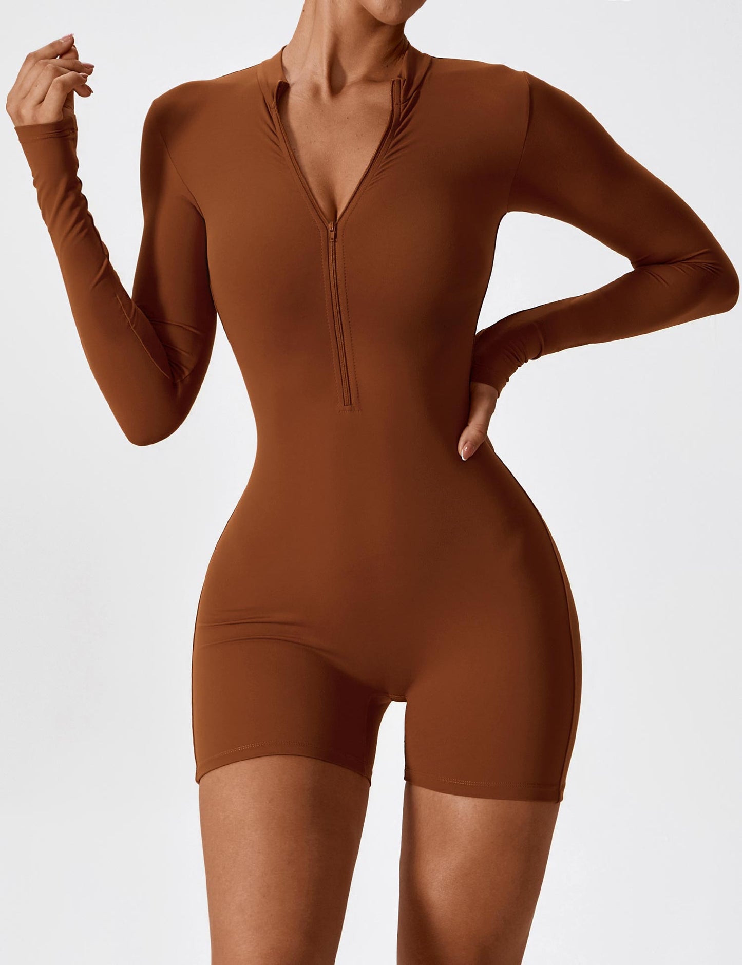 Ironfit Langarm-Jumpsuit mit Reißverschluss
