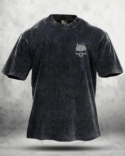 SKUL WING: Vintage-Style T-Shirt mit Flair