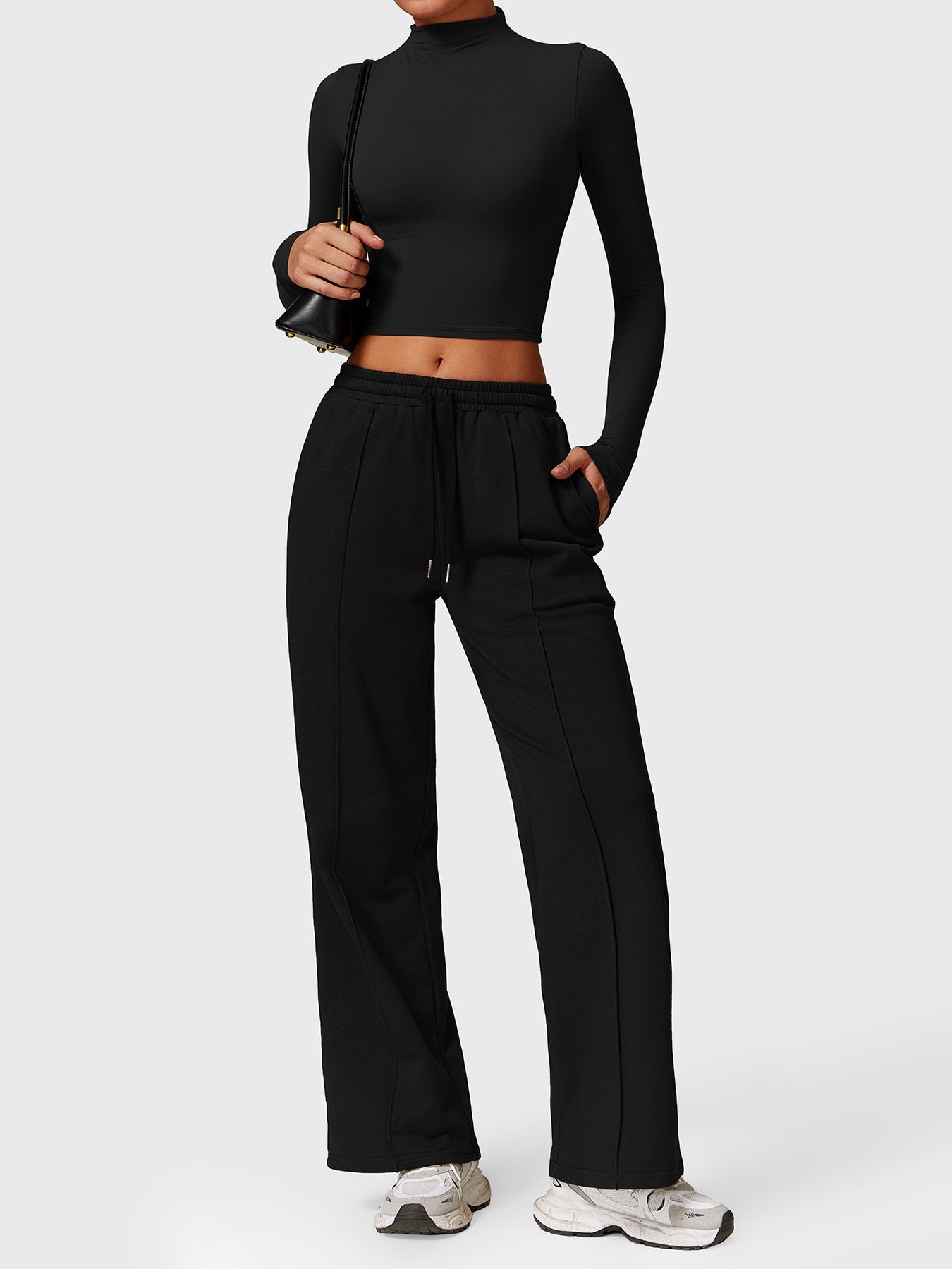 Ironfit Turtle Neck Long Sleeve Crop Top