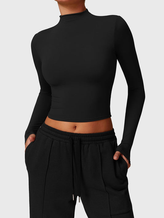Ironfit Turtle Neck Long Sleeve Crop Top