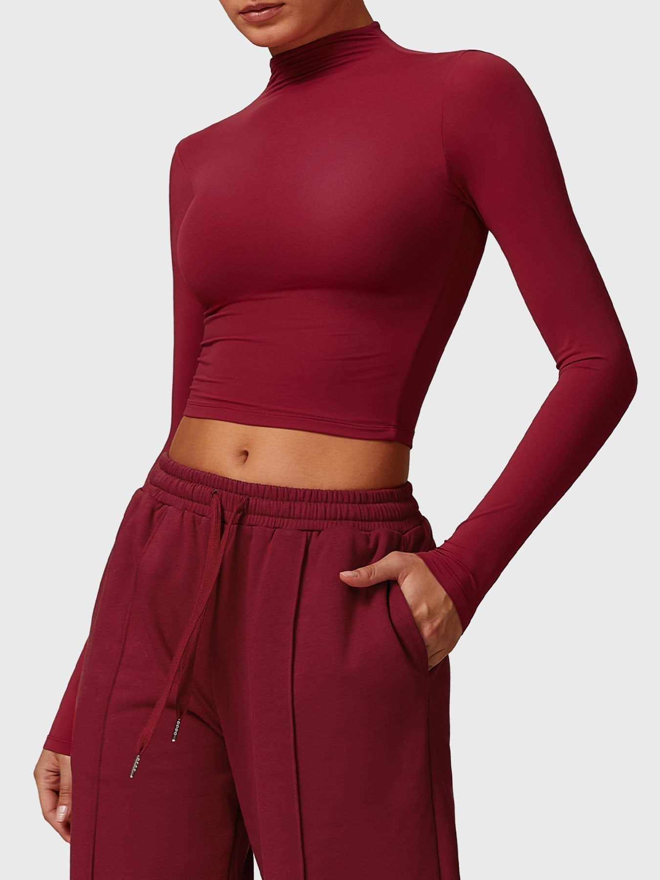 Ironfit Turtle Neck Long Sleeve Crop Top