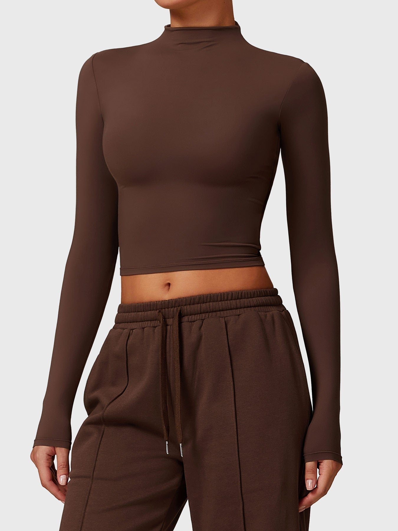 Ironfit Turtle Neck Long Sleeve Crop Top