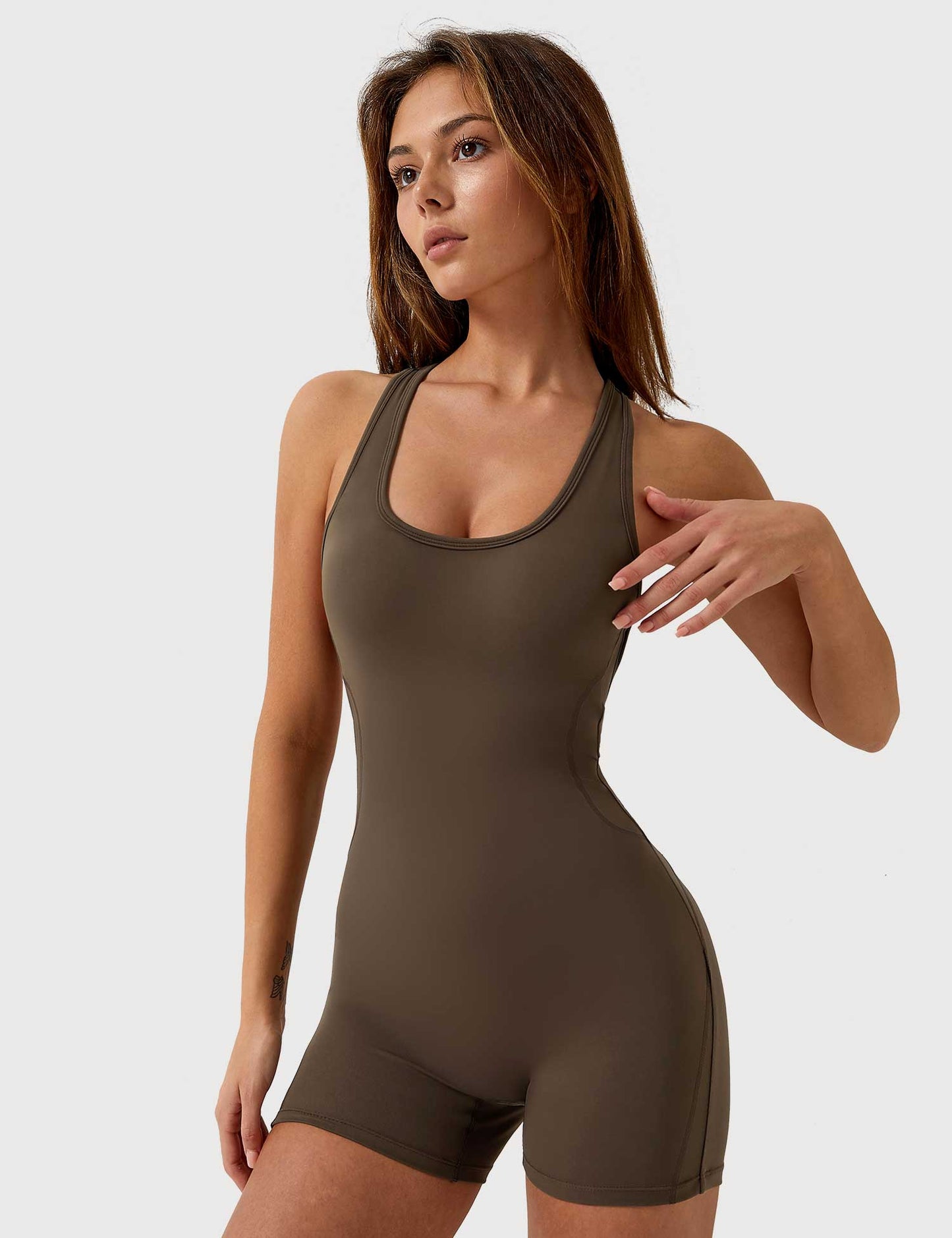 Ironfit U-Ausschnitt Rückenfreier Jumpsuit