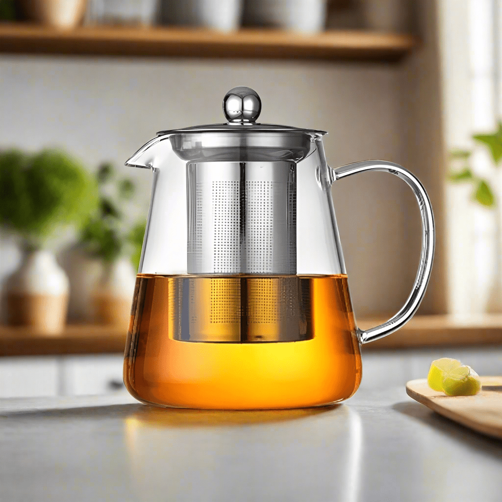 Elegante Glaskanne mit Edelstahl-Teesieb – Hitzebeständig und Stilvoll
