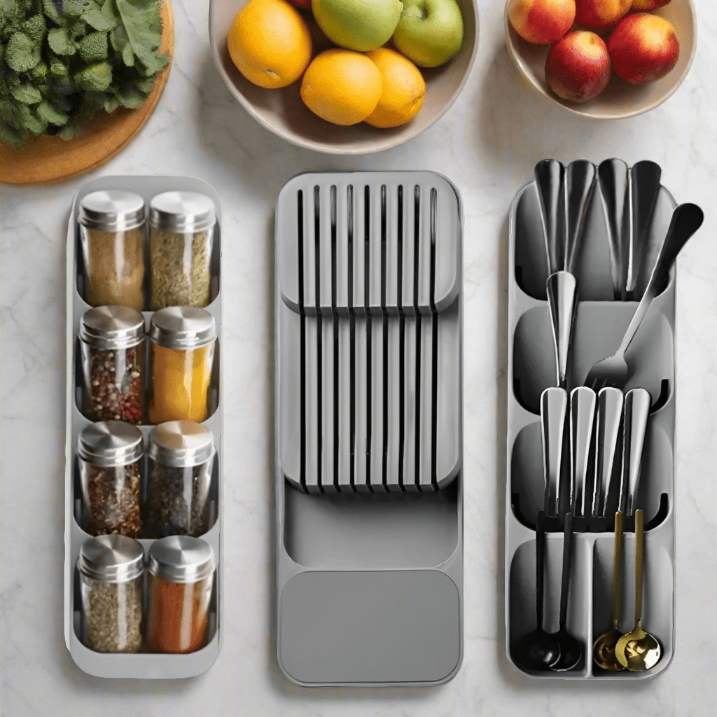 Elegante Aufbewahrungsschalen für Küchenschubladen